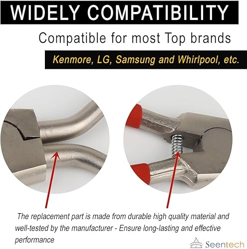 Miniatura 3 de 383EER4001A Alicates de resorte de bañera exterior de Seentech - Compatible con Kenmore, LG, Samsung y Whirlpool - Reemplaza TJTSE-1, 1268535,