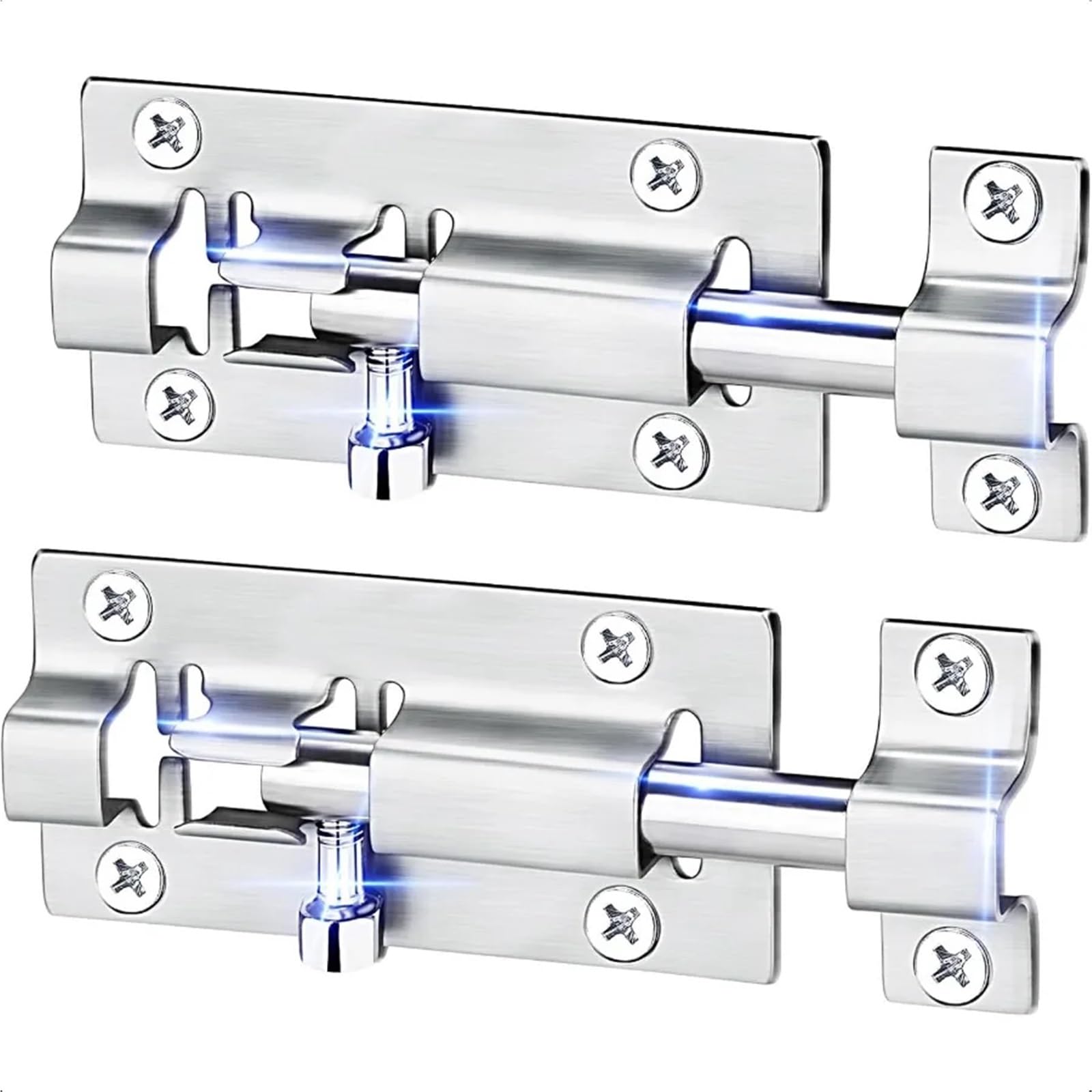 2pcs Door Latch Barrel Bolt Latch 3 Inches Slide Latch Lock Thickened Stainl Steel Sliding Locks for Door Brushed Finish Sliding Bolt
