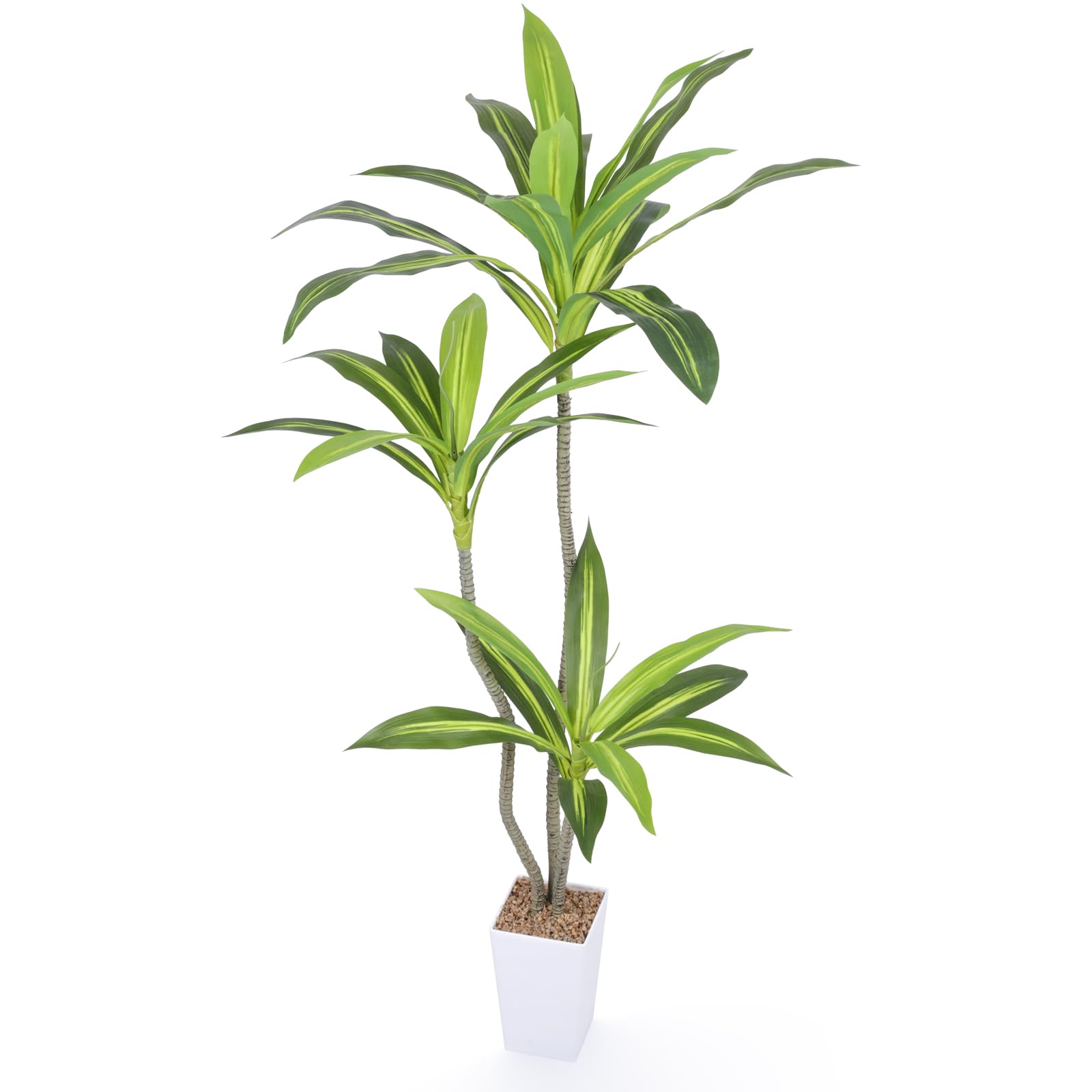 Artificial Dracaena Tree 4FT Fake Tropical Dracaena Tree Faux Potted Floor Plant for Home Office Living Room Indoor Outdoor Decor