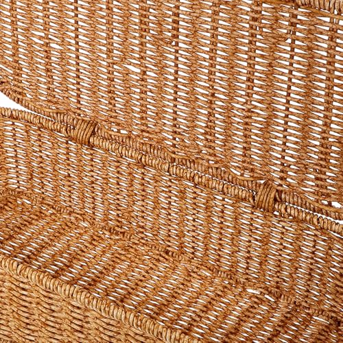 Boîte de rangement imitation rotin GANAZONO avec couvercle marron