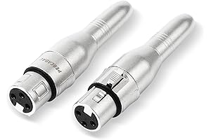 XLR 3 Pin Female to 1/4" 6.35mm Female Jack Microphone Adapter Plug