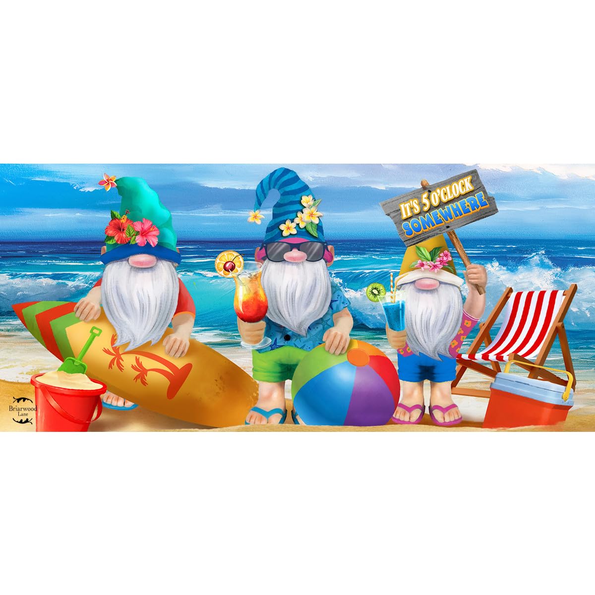 Briarwood Lane Summer Gnomes Mini Mat 22x10 Indoor Outdoor Doormat