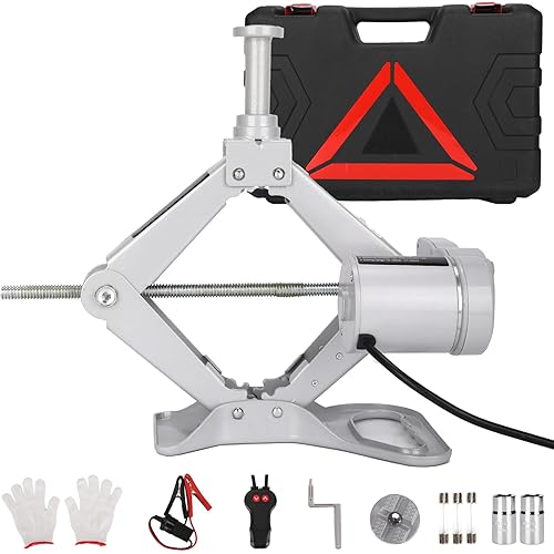 Electric Car Jack 3 Ton Floor Jack 12V Truck Jack Stands Kit Scissor Car Lift Jack for Tire Change and Road Emergencies with Carrying Case