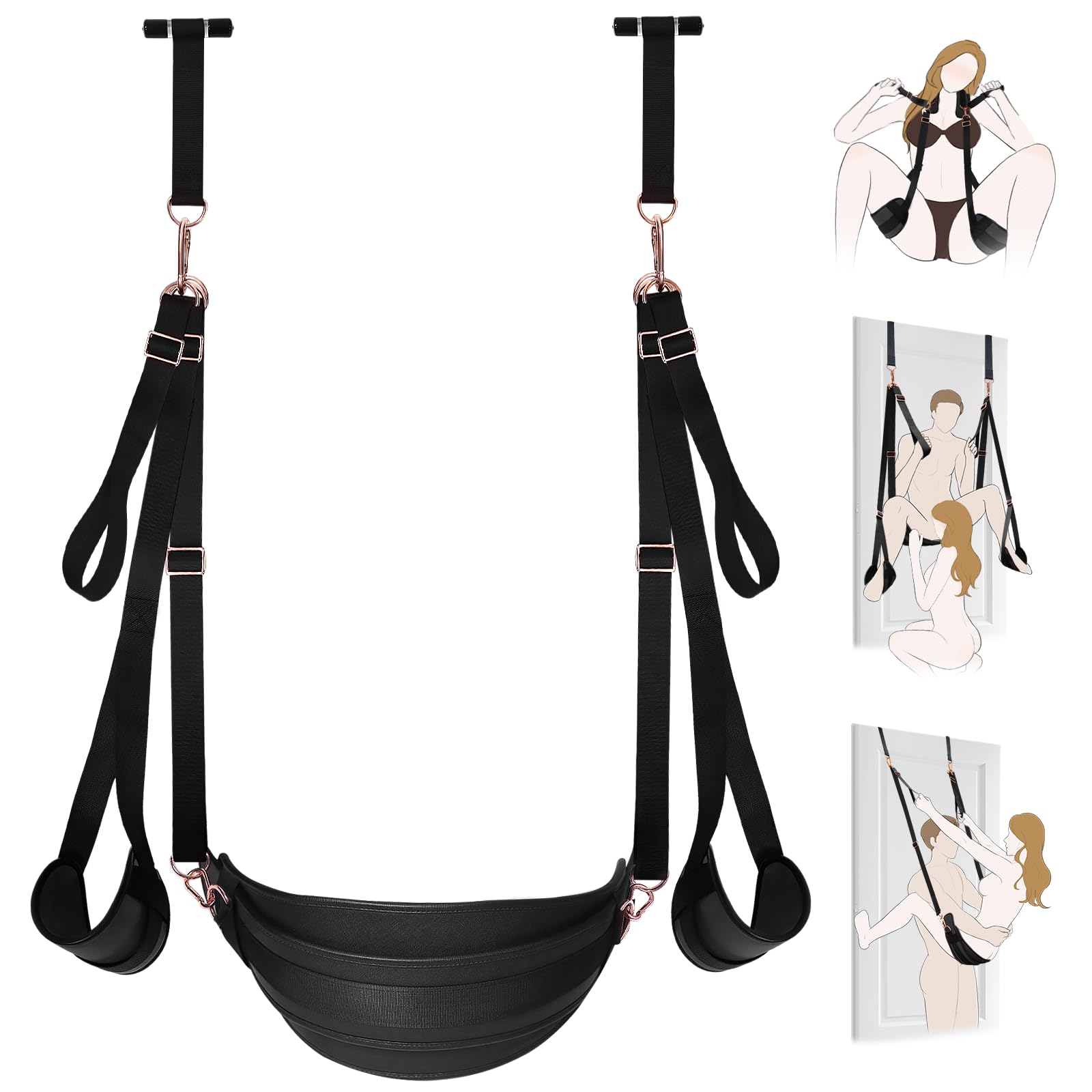 Door Sex Swing 2 in 1 Bondage BDSM Thigh Restraints Adult Sex Toys Black