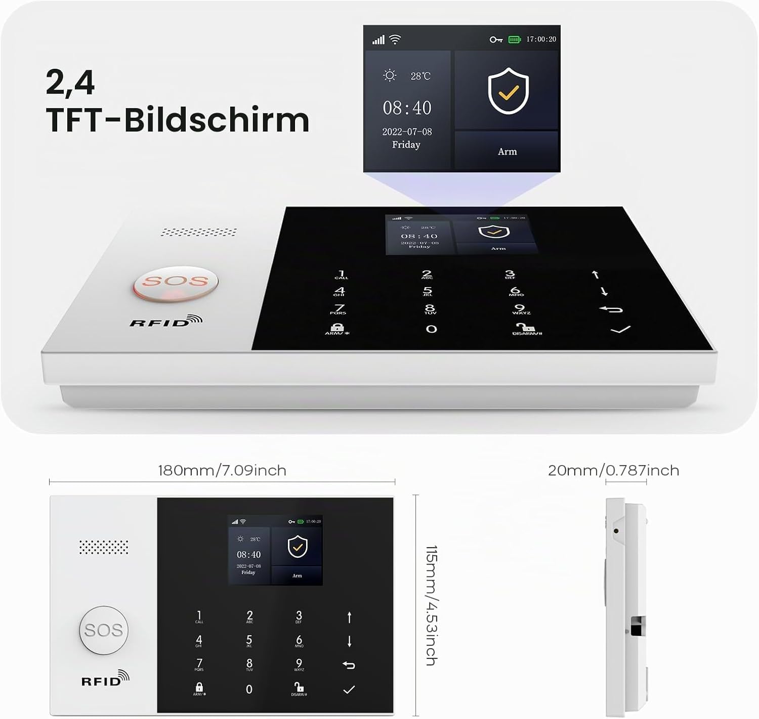 PGST 22 Piezas Sistema de Alarma WiFi/4G con Camara,Compatible con Alexa | Kit de Seguridad para el Hogar con Smart Life App,Detector de Movimiento,Sensores de puerta,Compatible con Google Home