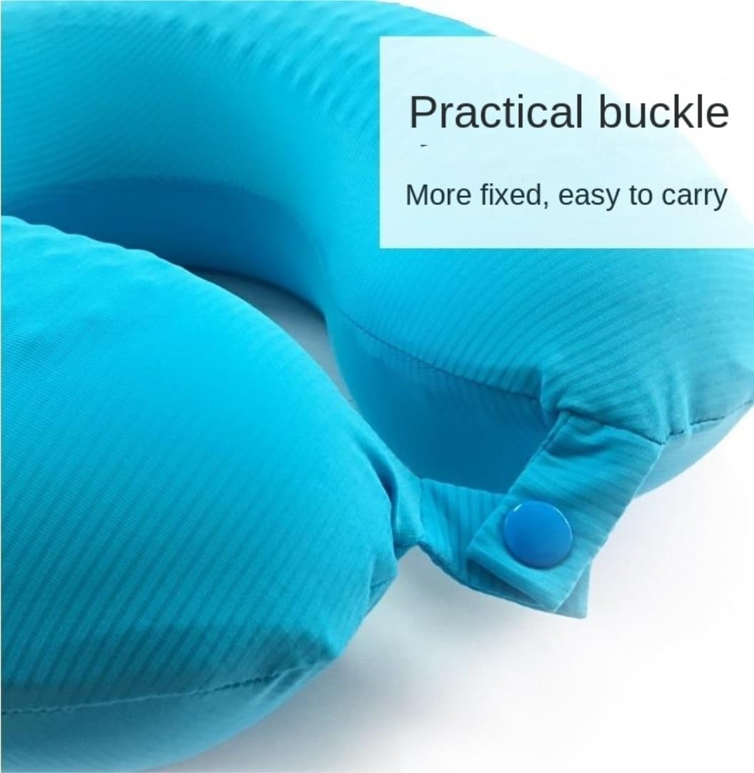 Nackenkissen Auto Nackenkissen Reise Cooles Gel-Reisekissen, Spandex-Reise-Nackenkissen, U-förmiges Kissen, Flugzeugkissen Travel Essentials(Blue)