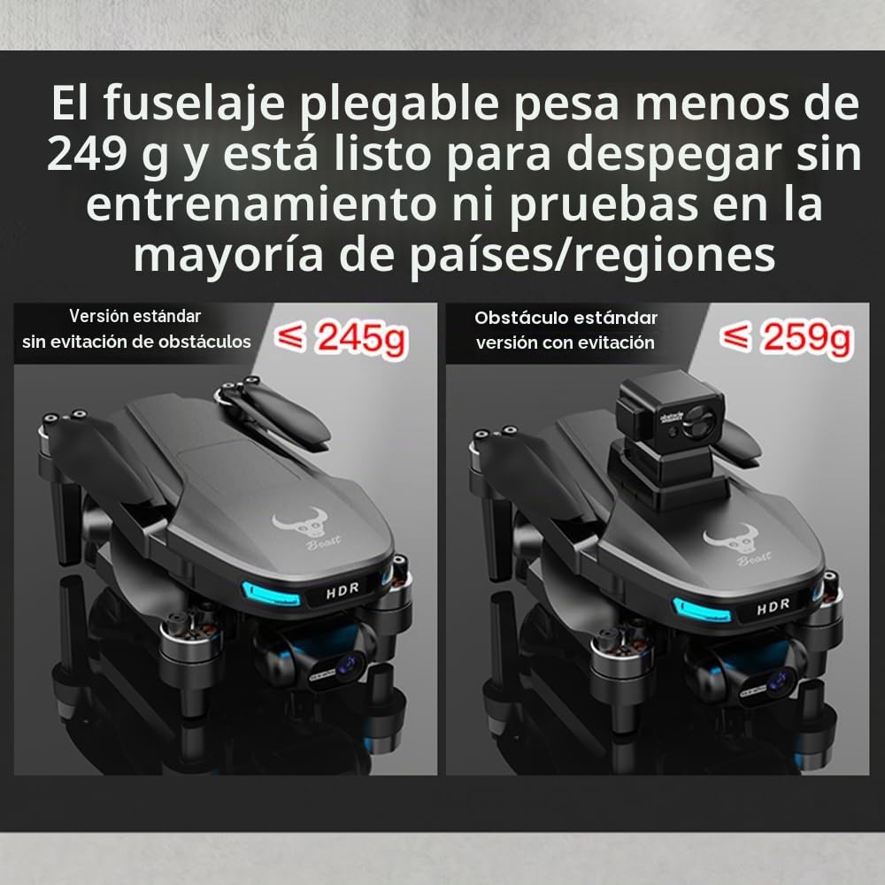 X-Verse ZLL SG109 MAX2 Drone 4K, <250 g, 3-eje cardán, 360° evasión, motor sin escobillas, 30 min vuelo, 2 baterías