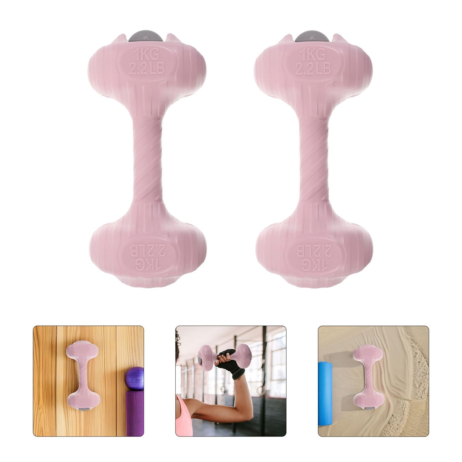 Toyvian 2 pièces Haltères Aquatiques Remplissables Poids Ajustables pour Exercices Aquagym Légers et Antidérapants pour Entraînement à Domicile et Voyage de Rose