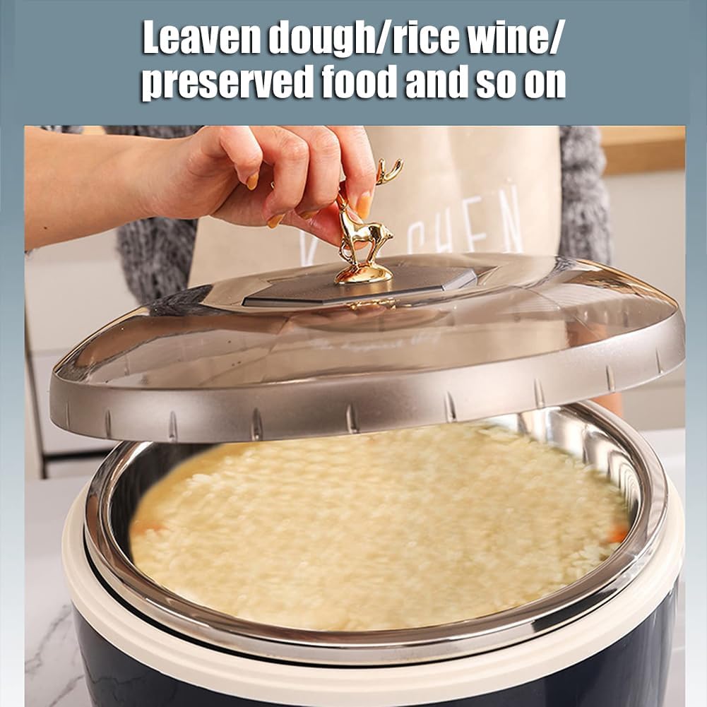 Tanque de fermentación termostático automático con Temperatura y Tiempo Ajustables - Tanque de fermentación de Acero Inoxidable para Pan, Bollos y Yogur