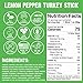 Righteous Felon Meat Sticks | 100% Turkey Sticks | Gluten Free & Keto Meat Sticks | Low Sugar & High Protein Turkey Sticks | Healthy Snack for Adults | Jerky Gifts for Men | Lemon Pepper, 24 Pack