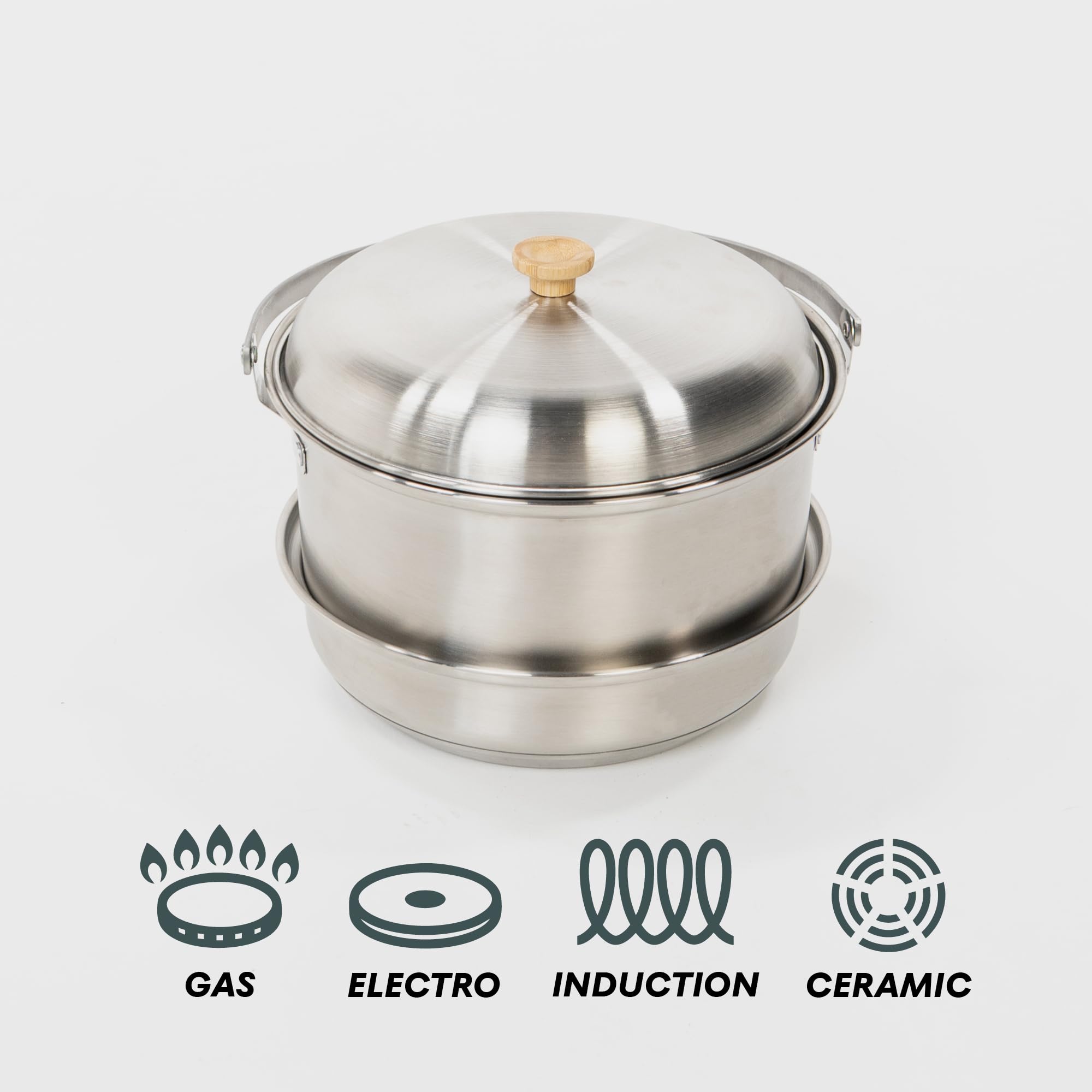 BOXIO - Cookware : poêle de camping et casseroles en acier inoxydable Vaisselle de camping avec poêle, bouilloire et casseroles idéales pour la cuisine de camping, le réchaud à gaz ou le réchaud de