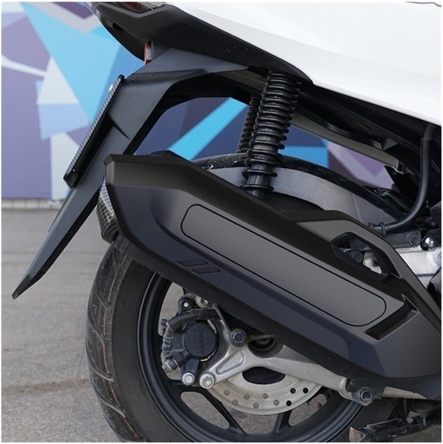 Motorcycle Exhaust Heat Shield Durable Anti-Scald Guard for 125 150 160cc Sleek Black Design with Ventilation Slits Heat Shield Wraps