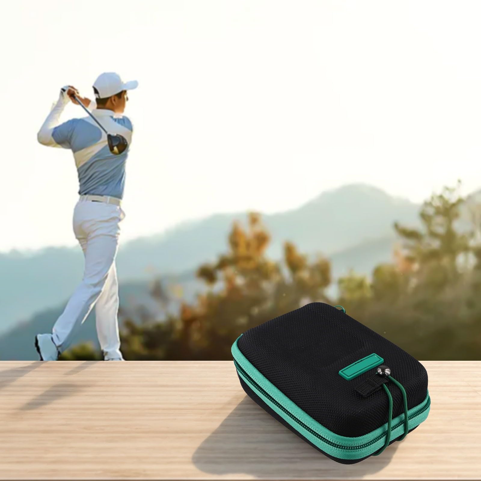Estuche rígido para telémetro de golf, 9x14x5cm EVA bolsa protectora con mosquetón para almacenamiento de cámara de caza