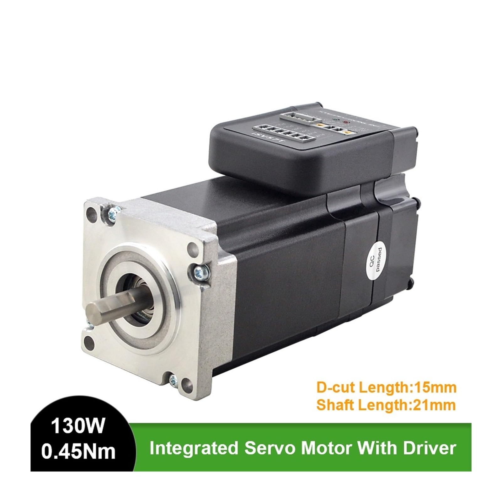 Nema 23 Integrated Servo Motor 130W 0.45Nm with Driver 3000RPM 20-50VDC Brushless DC Servo Motor - Short Shaft