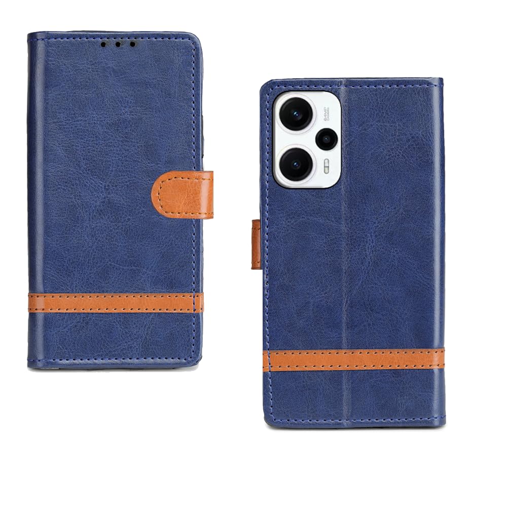 Inktree Poco F5 5G Flip Case | Premium Leather Finish Flip Cover |Complete Protection Flip Cover for Poco F5 5G - Blue Stripe (B0C9MDF2V7) Amazon Price History, Amazon Price Tracker