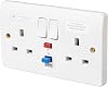 Mk K6231WHI 2-Gang 13A RCD Socket 30MA Active