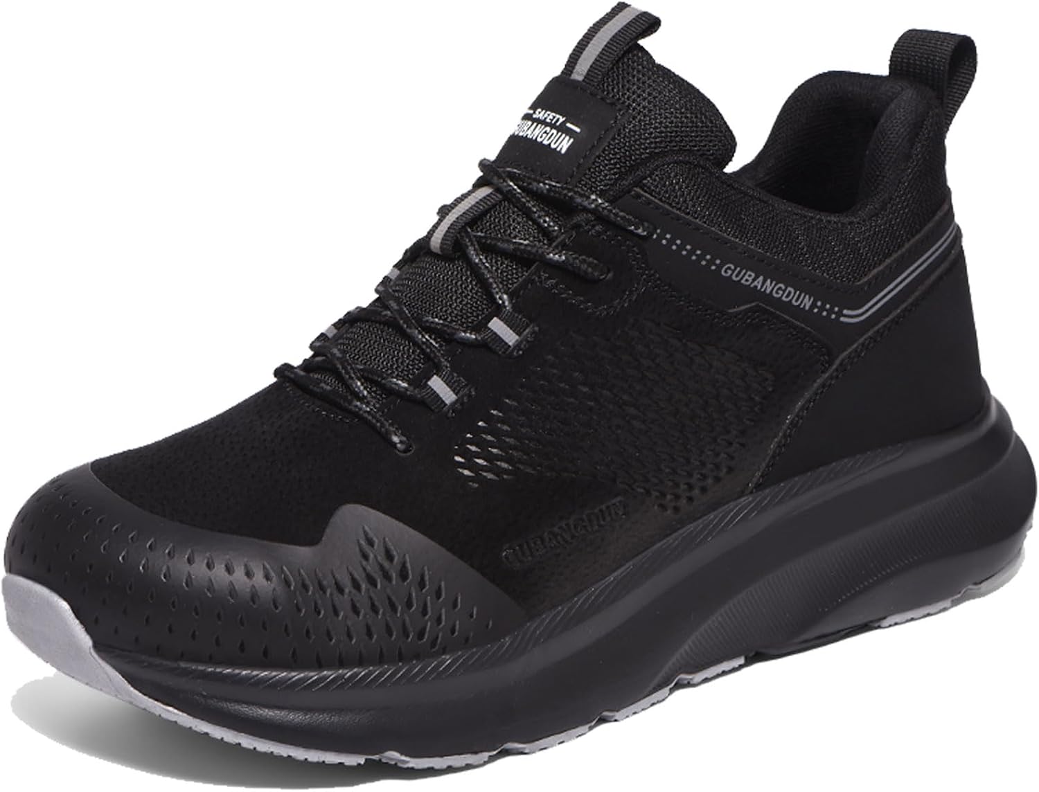 Steel Toe Shoes for Men Wide Toe Box Safety Sneakers Puncture Proof Slip Resistant Composite Toe Safety Work Shoes for Industrial Construction