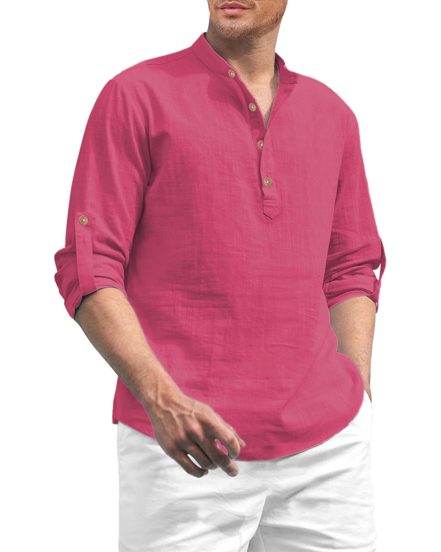 Men Solid Cotton Blend Straight Kurta Shirt for Men's-picture-23