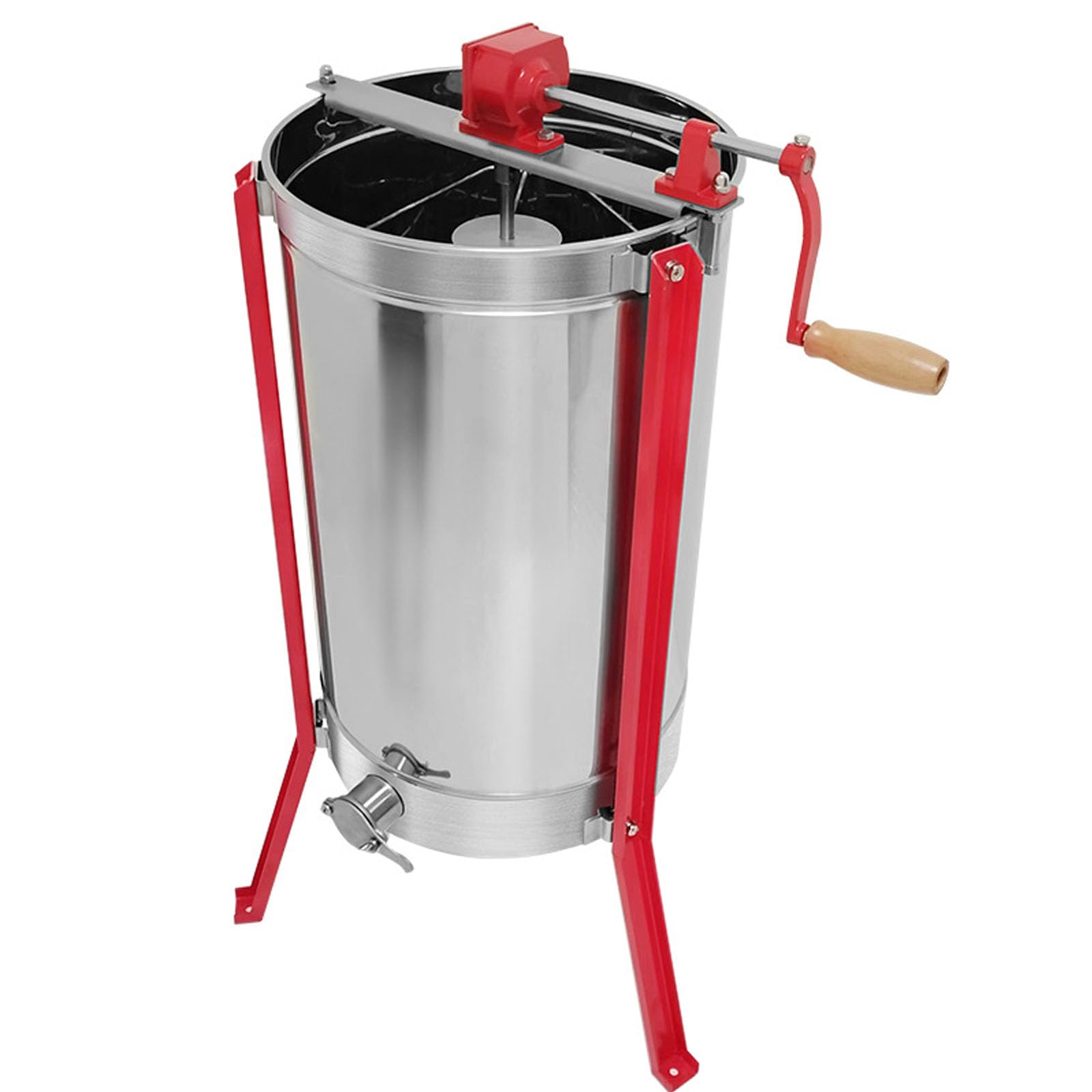 FAXIOAWA Estrattore di Miele Manuale a 3 telai, filatore a Tamburo a Nido d'Ape con Coperchio Trasparente, estrattore centrifugo per Miele in Acciaio Inossidabile, per apiari e Uso familiare,3 telai