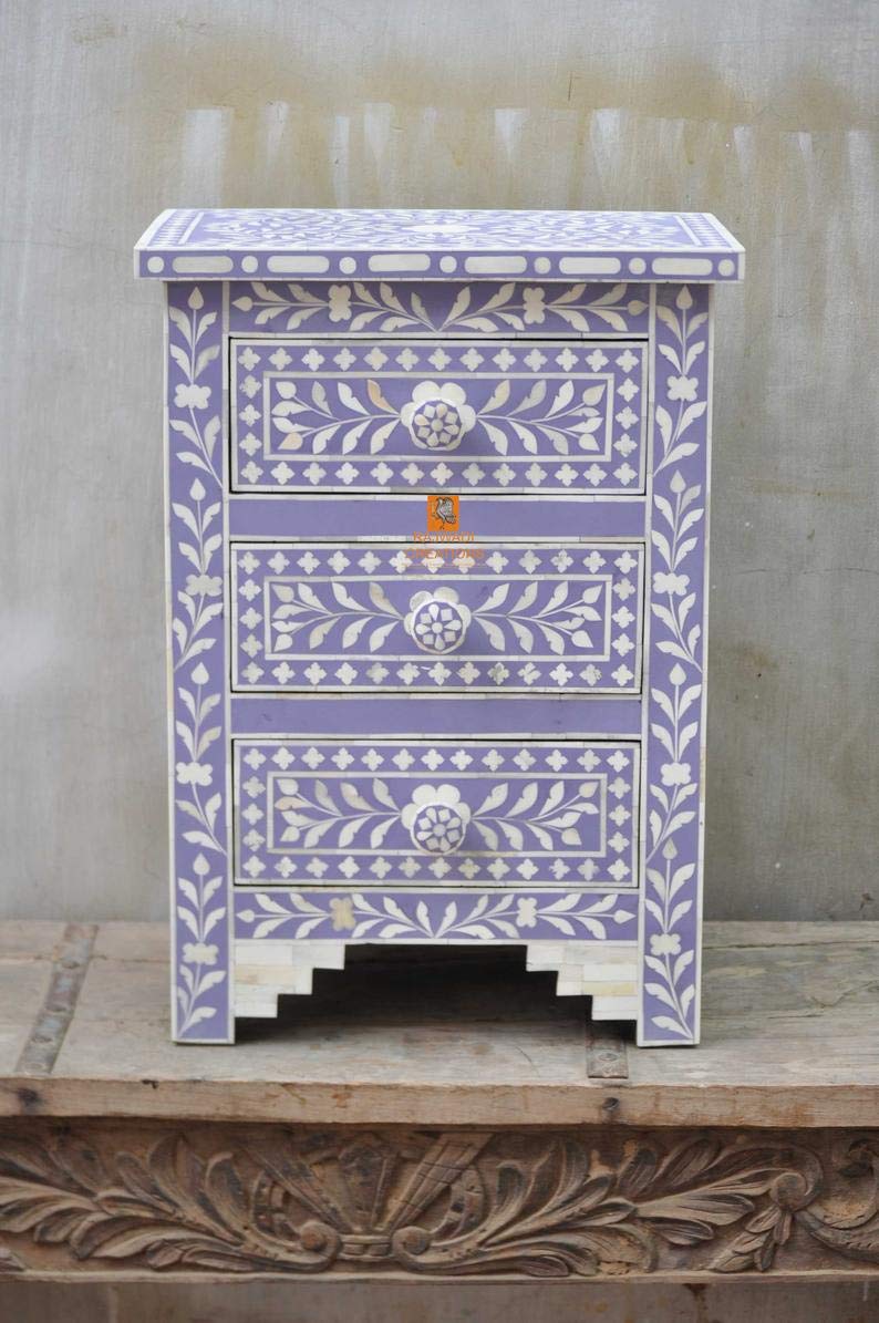 Handmade Decoreative Modern Bone Inlay Bedside/Nightstand/Side Table