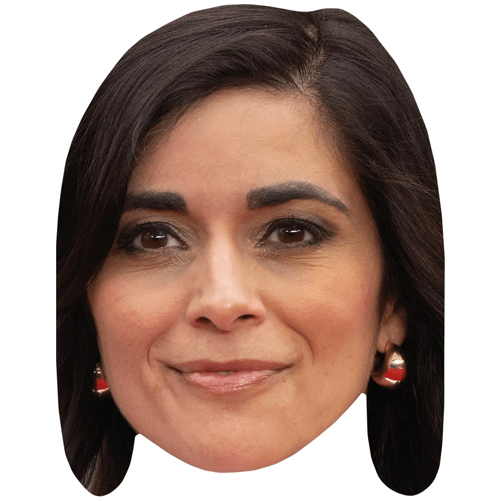 Lucy Verasamy (Dark Hair) Celebrity Mask, Flat Card Face, Fancy Dress Mask