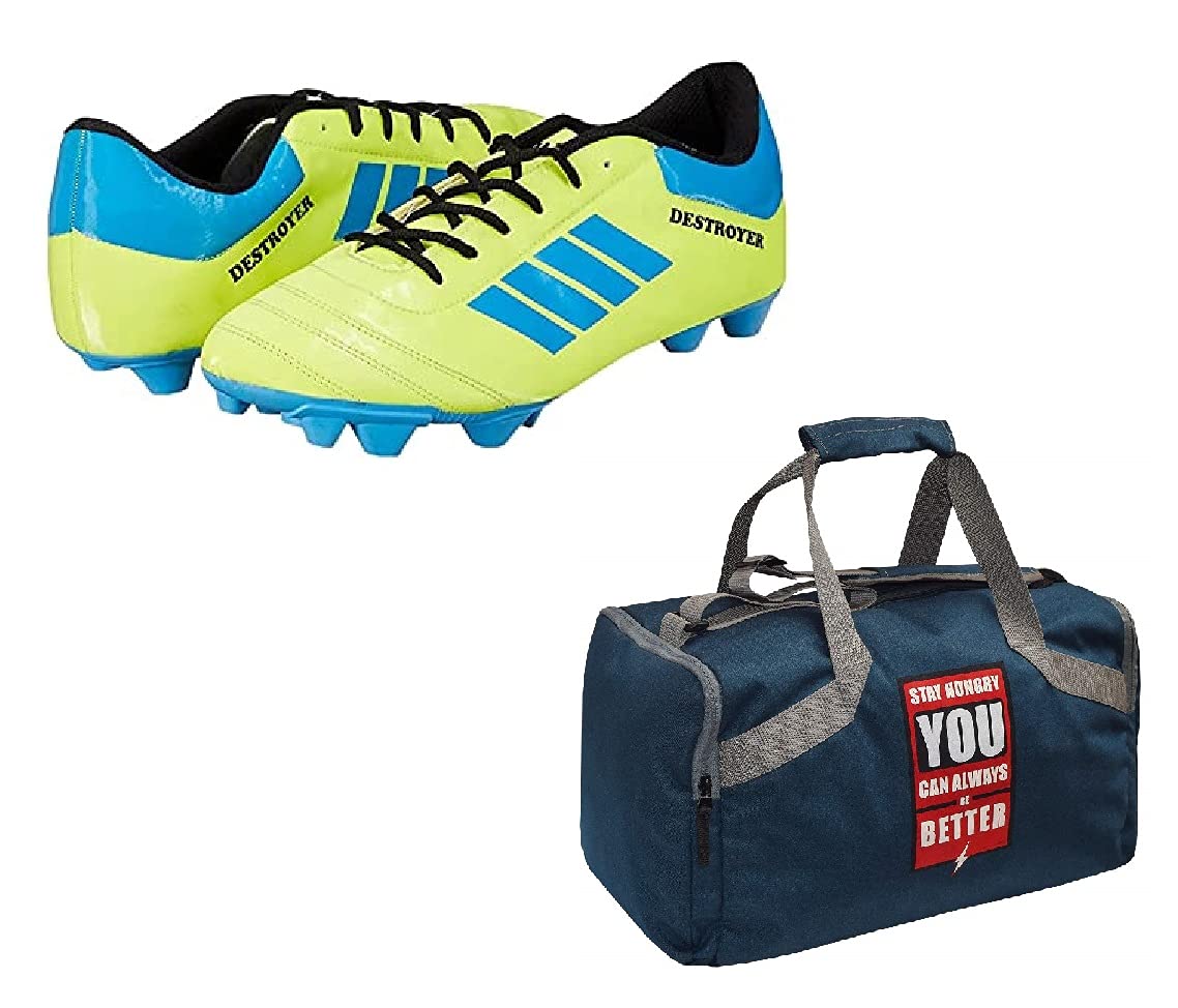 Charged Sports Bag Bouclier Stay Hungry Junior Grey With Gowin Football Shoe Destroyer Cyan Size-6