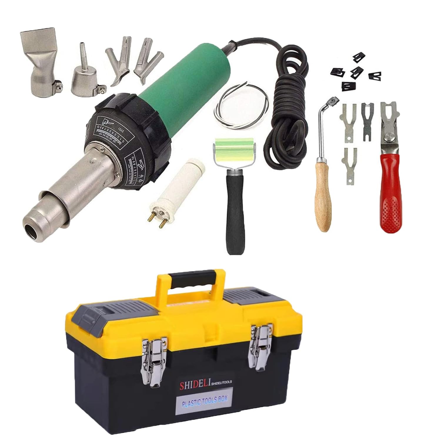 Hot Air Gun Vinyl Welding Heat Gun 1600W Handheld Plastic Welder Flooring ToolsFlooring Welding Kit