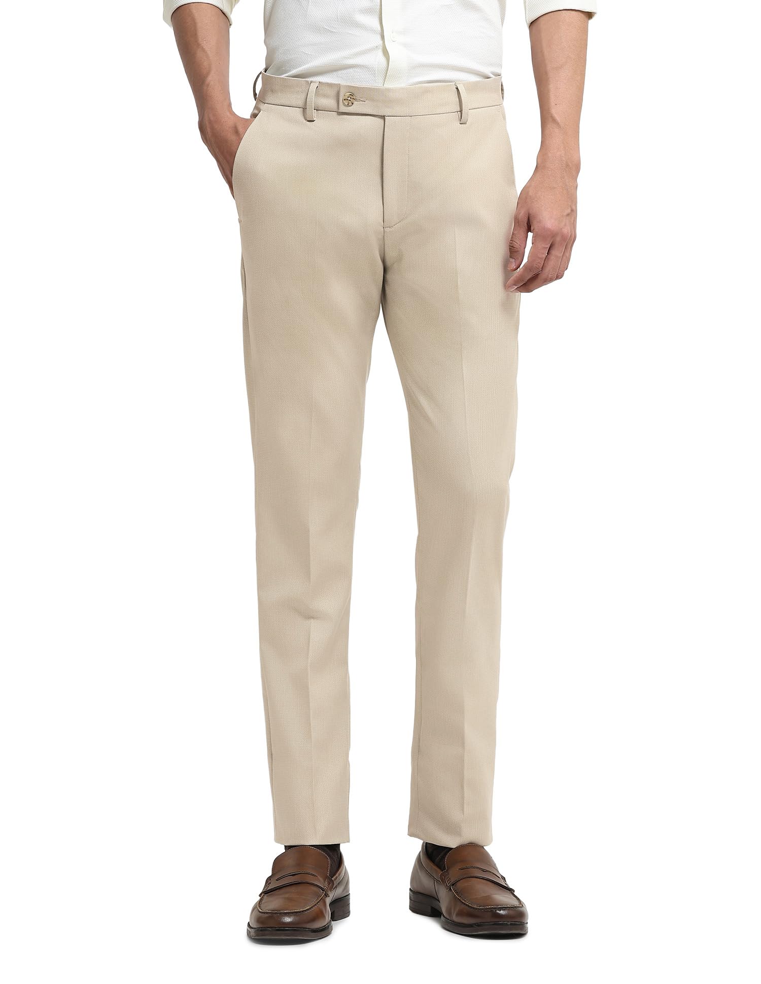 arrow Men's Dobby Hudson Tailored fit Trousers-picture-22