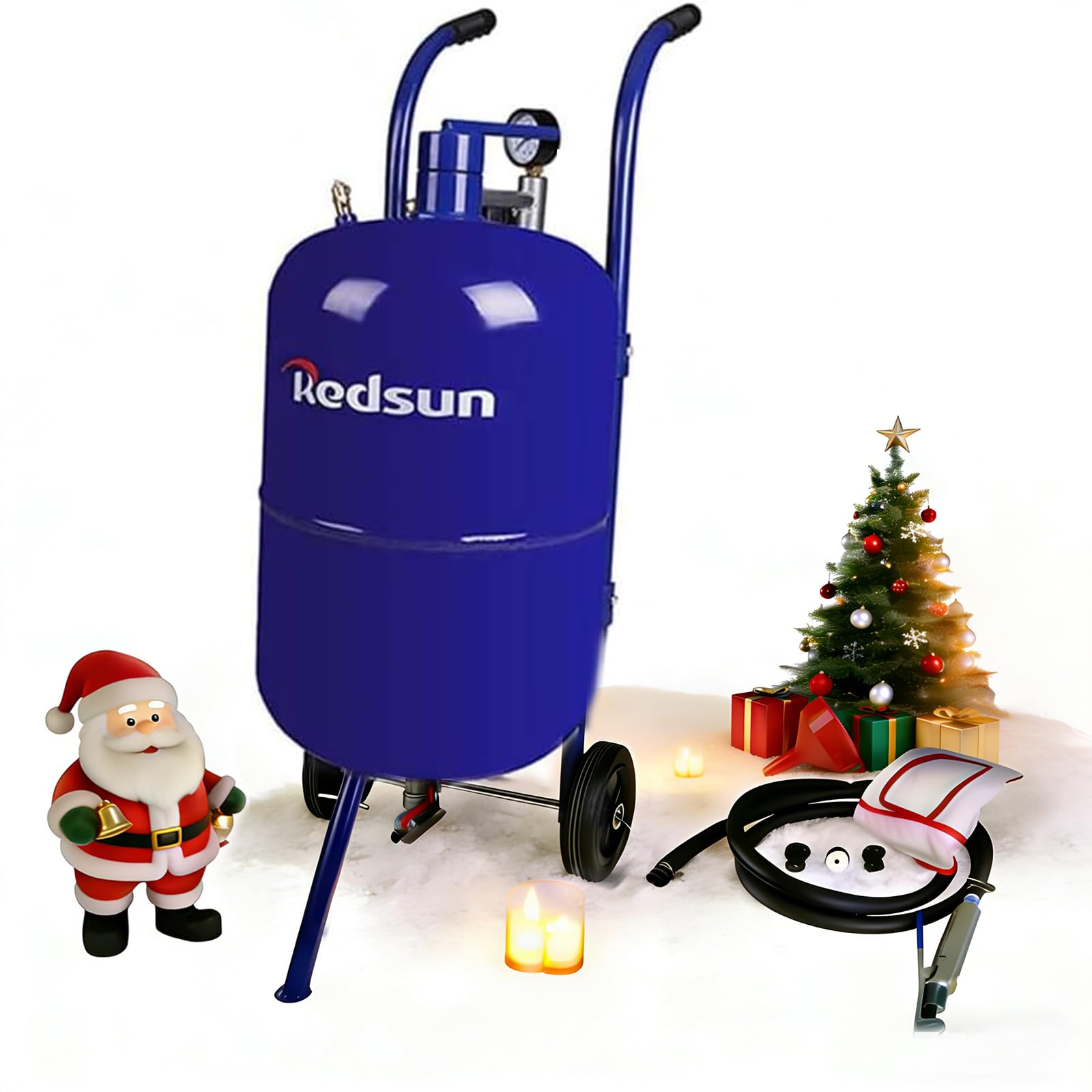 redsun Sand Blaster Abrasive Blaster Portable Power Sand Blasting Kit for Removing Paint, Stain, Rust, Compatible Pressure Sand Blaster (Blue)