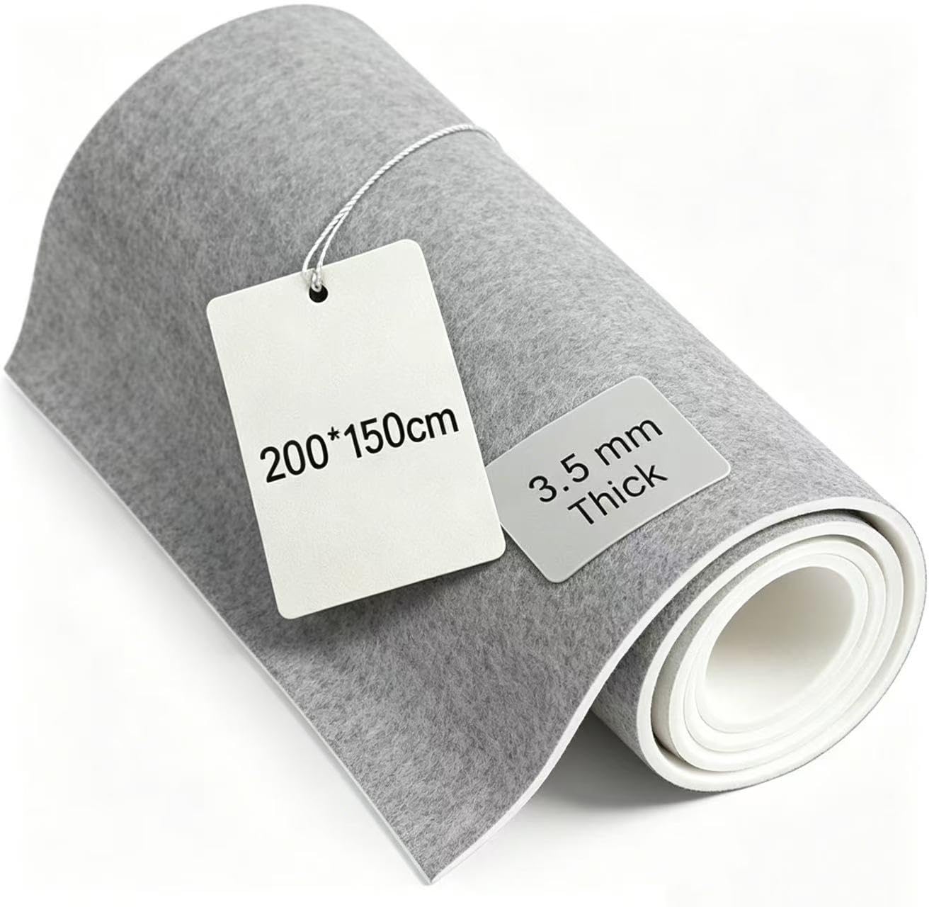 Tissu pour ciel de toit de voiture non autocollant - Tissu microfibre de 3,5 mm d'épaisseur - Indéformable et lisse - 200 × 150 cm - Pour ciel de véhicule, piliers et coffre - Gris moyen
