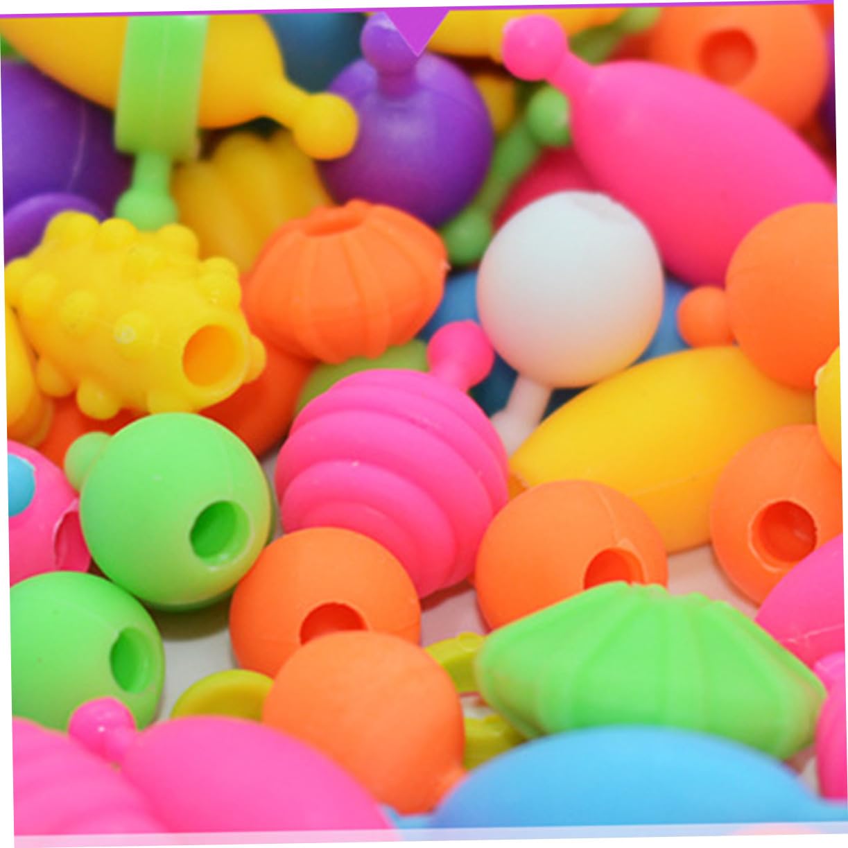 Gatuida Juego de Cuentas de Plástico DIY para Niñas, Caja Portátil