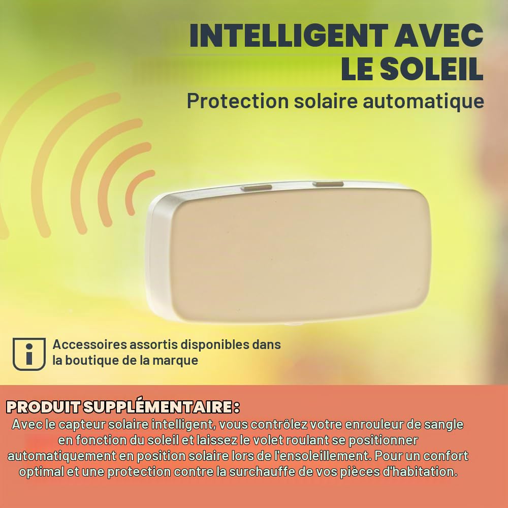 Home Pilot - Enrouleur de mini-sangle mural Pure connecté pour commande de volet roulant à sangle. Enrouleur volet | Commande vocale | Programmation | Volet roulant connecté - 10251530