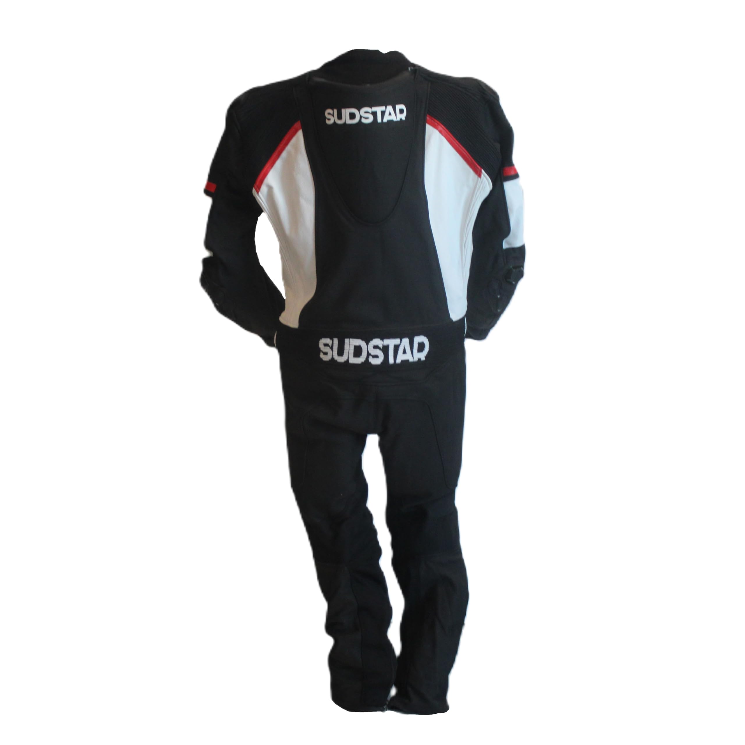 SUZUKA skórzany kombinezon motocyklowy, czarno-biały, sportowy design, certyfikat CE poziom 2, system Thermoline klasy A, predyspozycja AIRBAG