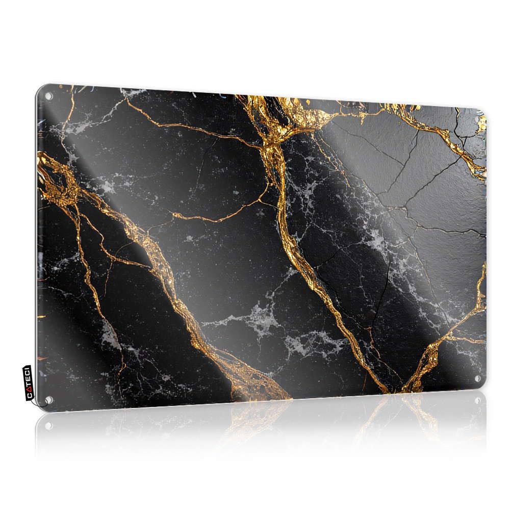 Sujd Colour Industrial Wall Art Rustic Wall Poster, Decaor Funny Quote Design For Restroom Garage | Bridesmaid Gift Anti-Rust Metal Black Marble With Gold Veins(30X40cm)