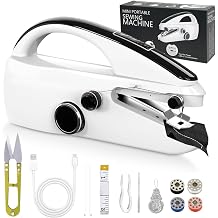 Handheld Sewing Machine, Portable Hand Sewing Machine with Sewing Kit, Dual Speeds, Easy to Use for Adults and Beginners, Ideal for Sewing Clothes, Fabrics and DIY