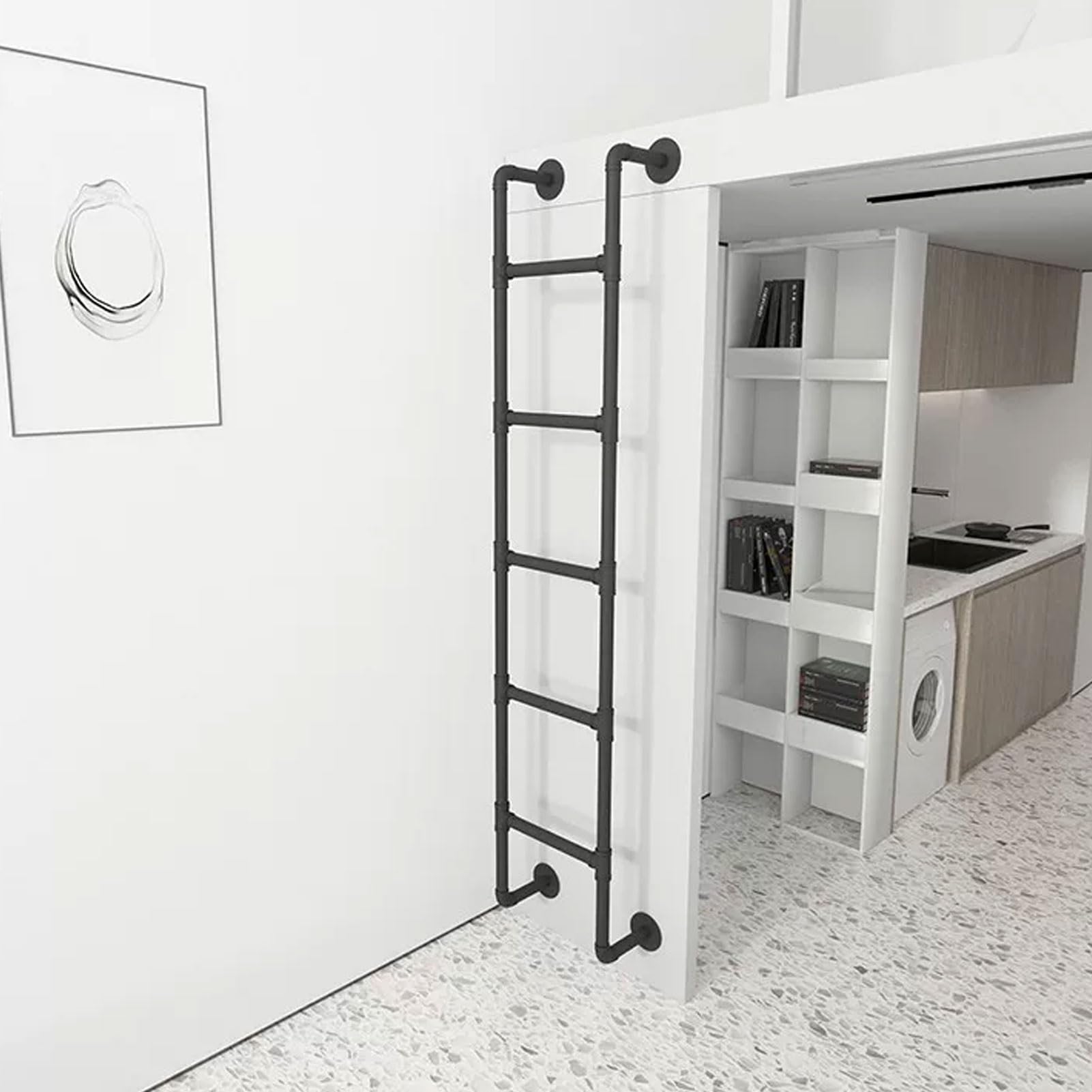 Échelle d'escalade 190 cm haute résistance 161 kg avec fixation murale fixe
