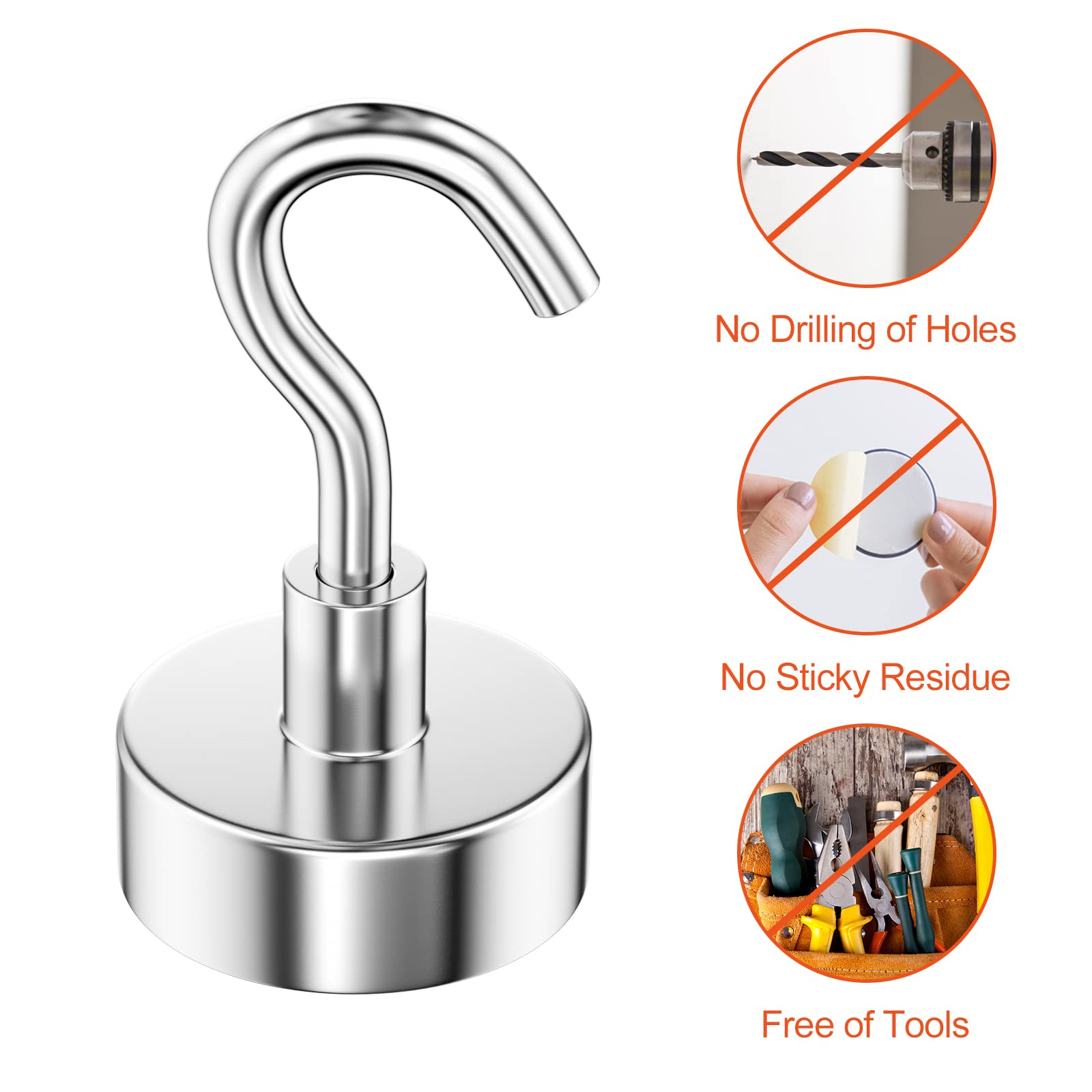 12 Ganci Magnetici Magnetpro 9kg - Magneti Neodimio Per Porte, Armadi E Soffitti - Foto 7