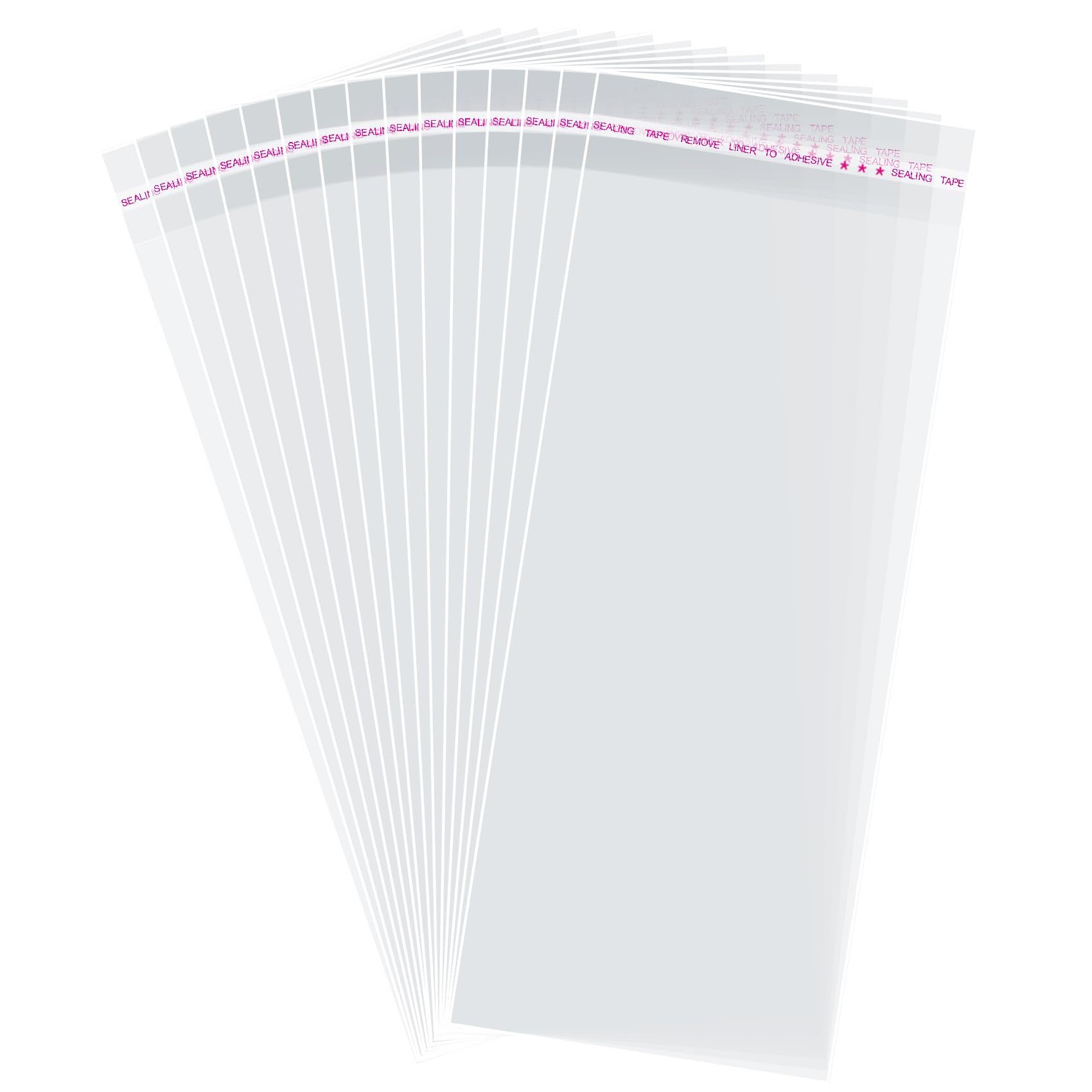 Morepack Self Sealing Cellophane Bags,4x9 Inches 200 Pcs Clear Resealable Cellophane Bags for Packaging Cookies, Favors and Products