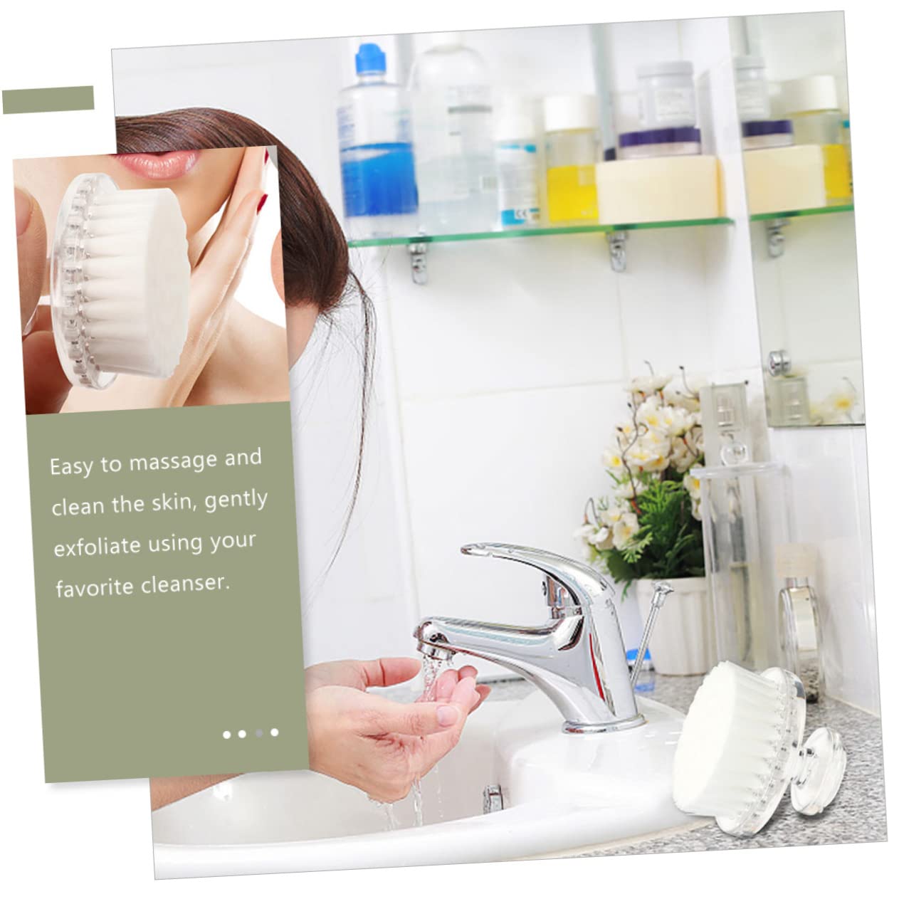 FOYTOKI Face Cleaner Brush Set 3pcs Exfoliating Face Soft Fiber Brush Travel Size