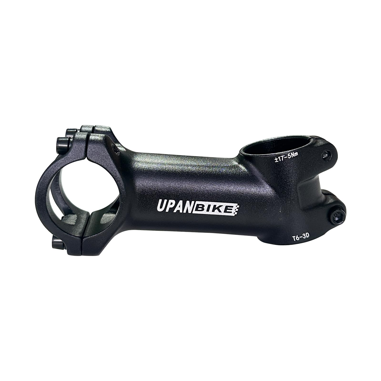 UPANBIKE 31.8mm Bike Stem 90mm Rise 17° Aluminum Alloy Bicycle Stem Riser for Mountain Bike Road Bicycle, Black, 31.8mm*90mm*17°