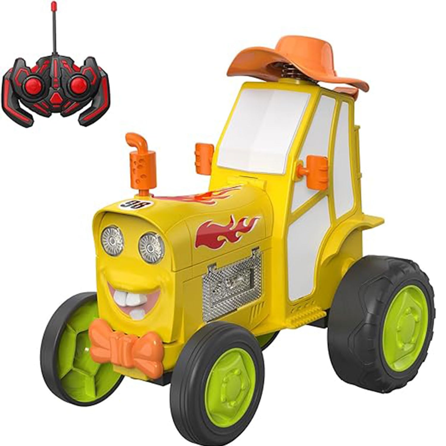 Goreem Crazy Jumping Car Toys Children's Remote Control Car Remote Control Tractor Stunt Car Tractor Toys for Kids 5-7 with Music Lights It can Withstand Rough Play and Last for a Long Time(Yellow)