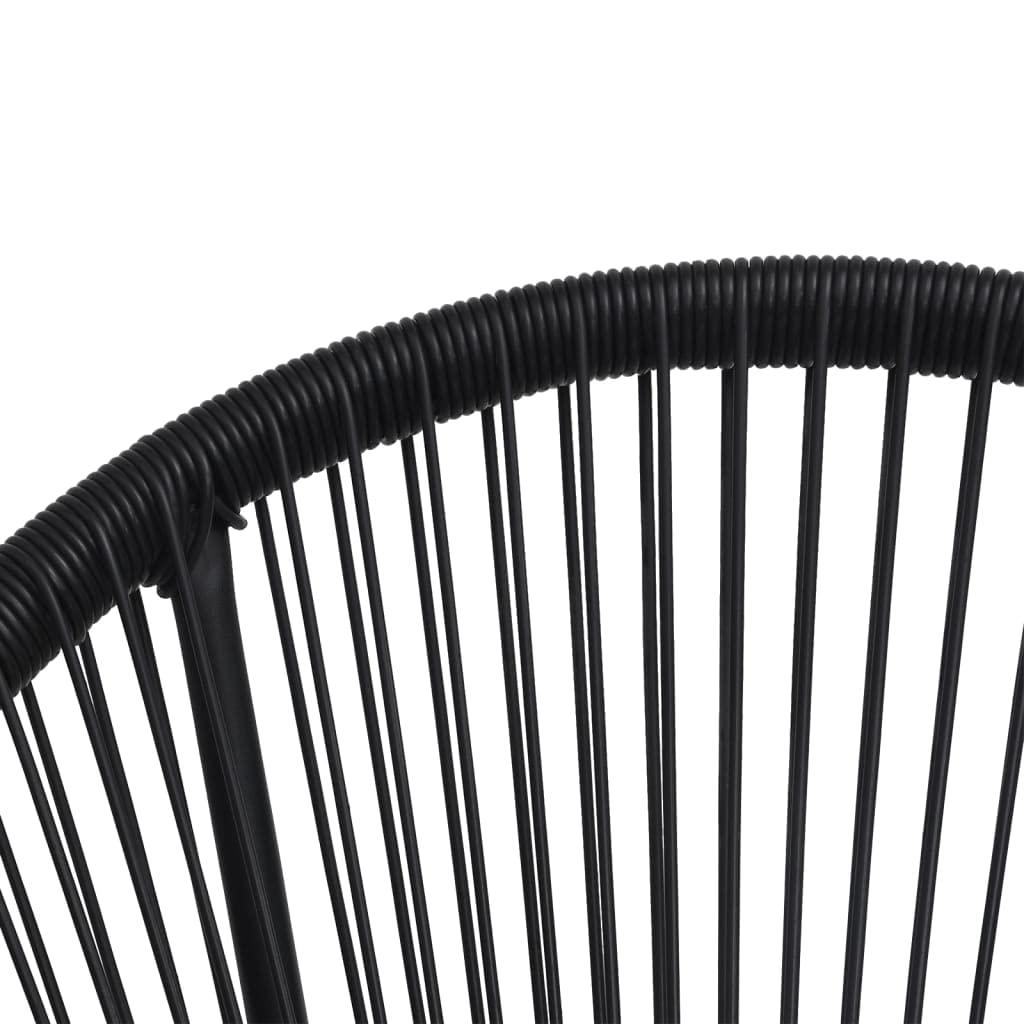 BERARDI | Sedia lounge EGG acapulco da interno ed esterno, design ergonomico in polyrattan nero e struttura in acciaio impermeabile e resistente, Colore nero, Nuova edizione