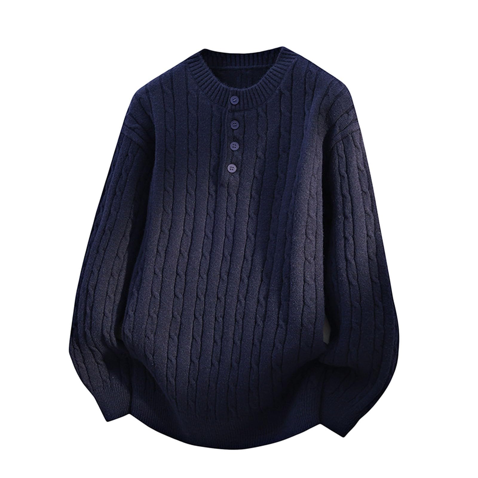 Pull en Tricot épais, col Rond, surdimensionné, Tendance, Doux et Chaud, mélange d'hiver, Confortable et décontracté
