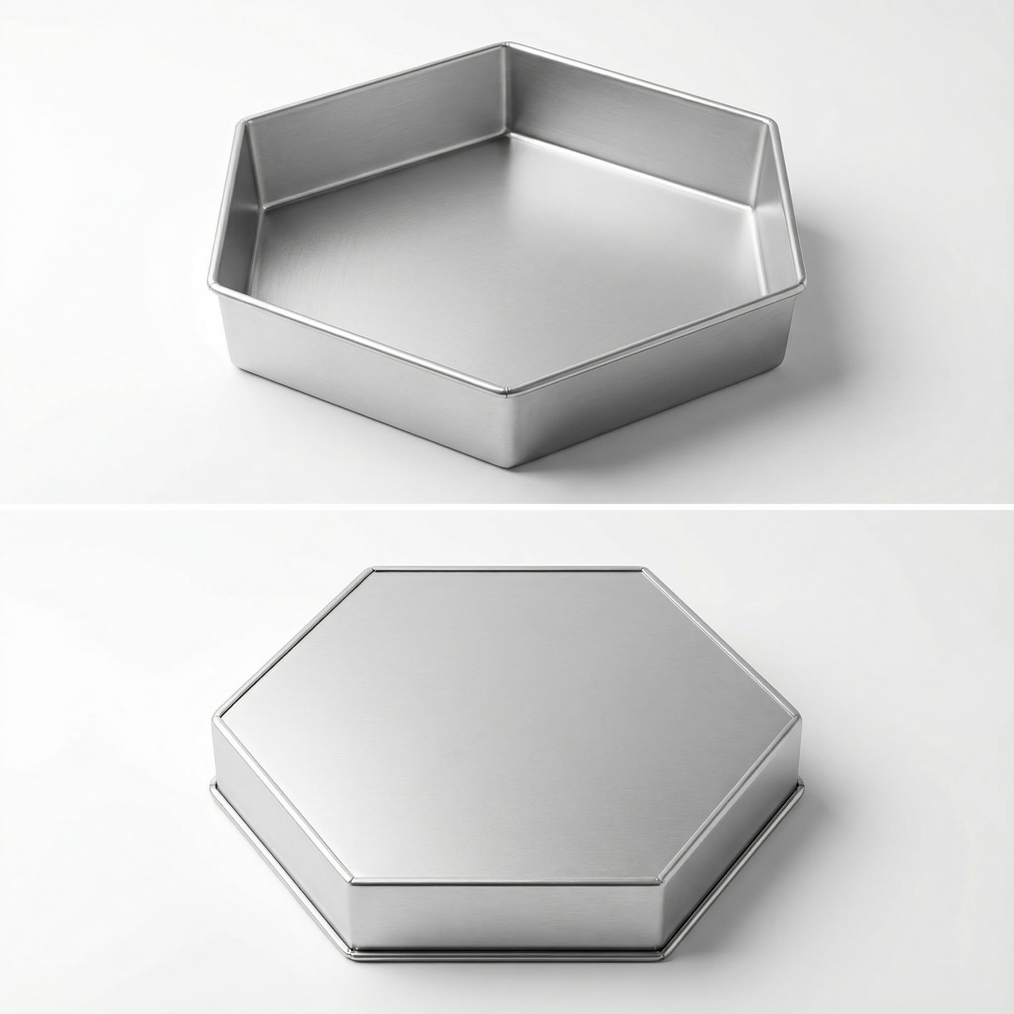 EUROTINS Single Hexagon Birthday Wedding Anniversary Cake Tin Mould Pan 8"