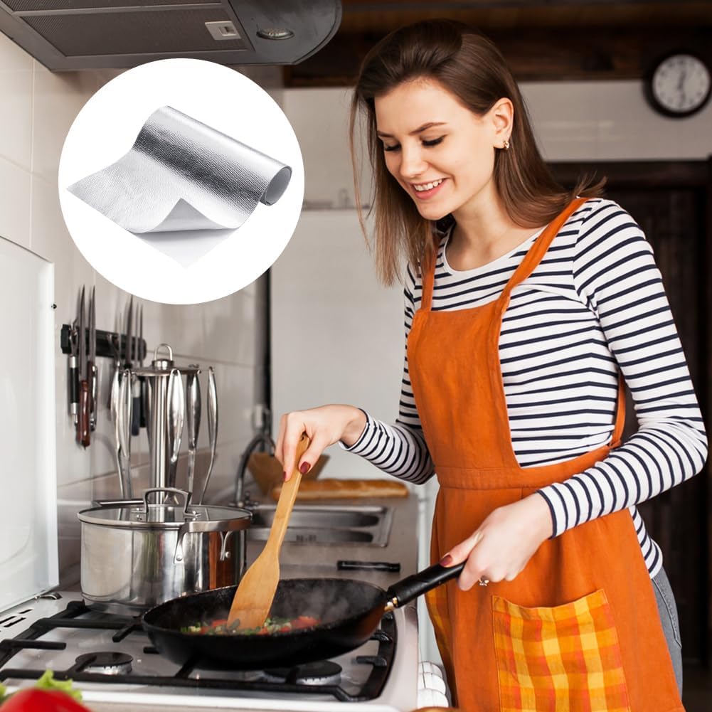 DASIAUTOEM Mata chroniąca przed wysoką temperaturą, samoprzylepna osłona z aluminium, włókno szklane, aluminiowana, ochrona przed wysoką temperaturą, praktyczna osłona przed wysoką temperaturą do węża