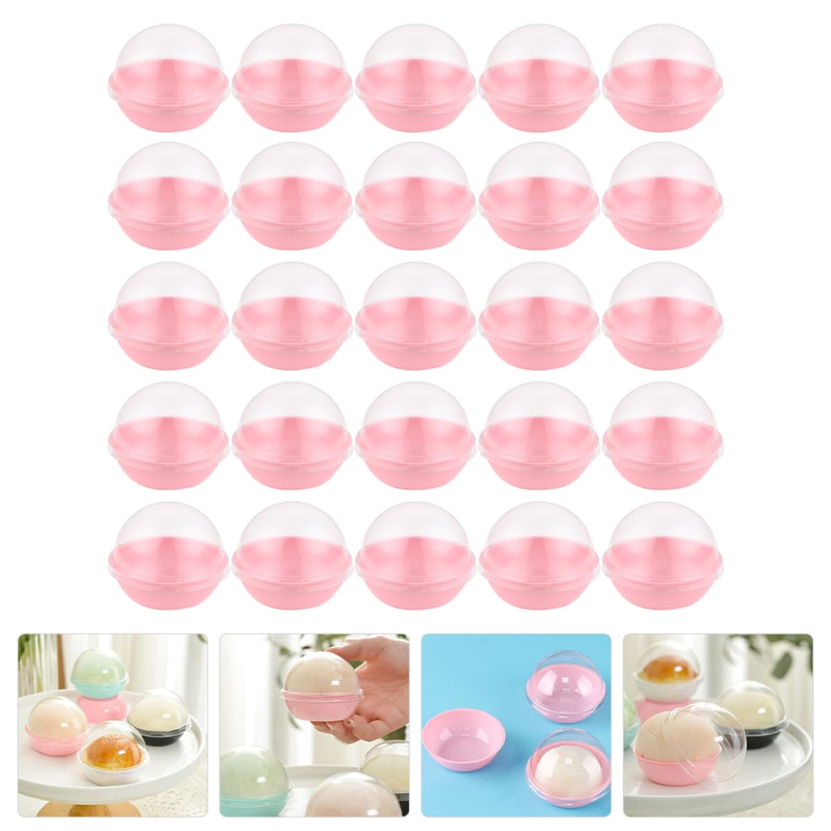 HOLIDYOYO Egg-yolk Puff Box 100pcs Mini Dessert Containers for Moon Cake Muffin Cupcake Mini Cake Packaging Boxes Lids