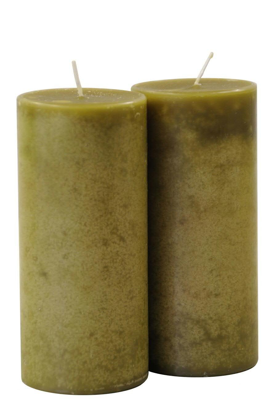 Candele per l'Avvento/Candele a Colonna/Candele (Safe Candle) – Grande Scelta – Corona dell'Avvento/Ghirlanda di Natale/Candele di Natale, Olive, XL & Breit: Höhe 18cm / Ø 8cm - 2 Stück