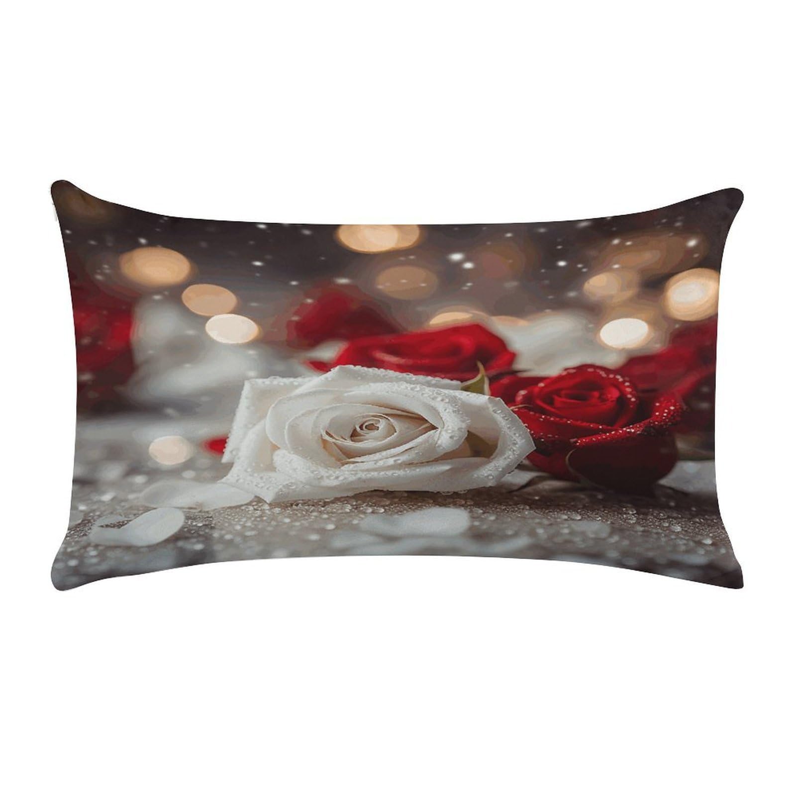 Roses in Background Pillow Cover Super Soft Pillowcase Luxury Cozy Fuzzy Velvet Pillow Shams Breathable Standard Pillow Cases with Zipper Wrinkle-Free Pillow Cover 12 "×20 "