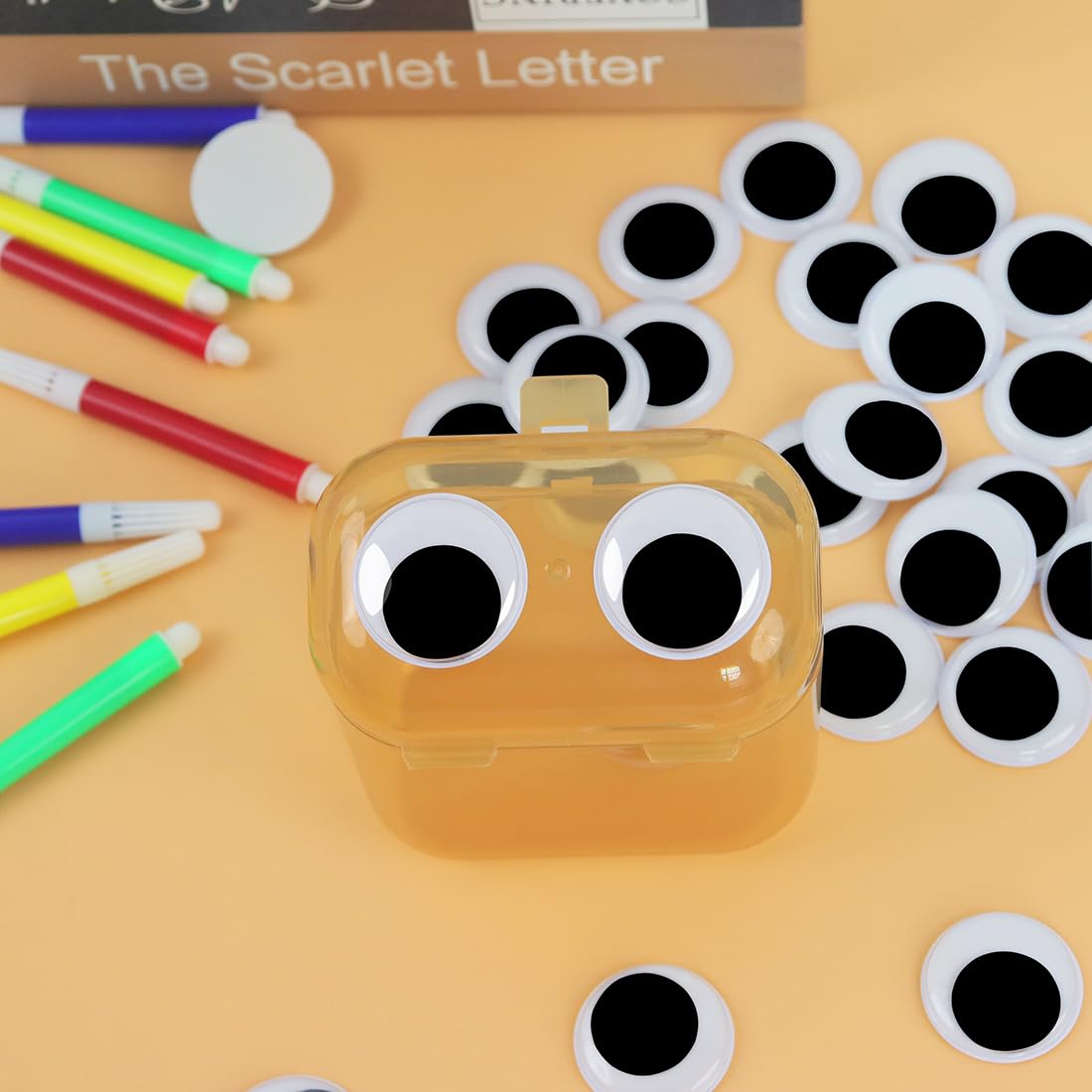 100 sztuk Wiggle Eyes, 3 cm Googly Eyes z samoprzylepnym, okrągłym tworzywem sztucznym, do tworzenia rękodzieła i dekoracji imprezowych, 100 szt