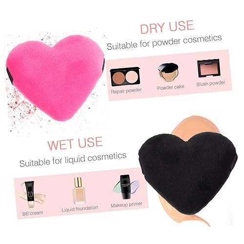 Miniatura 9 de NOLITOY 18 esponjas de maquillaje de corazón para rostro, almohadilla de polvo suave, esponjas de maquillaje exfoliantes para base de polvo, para
